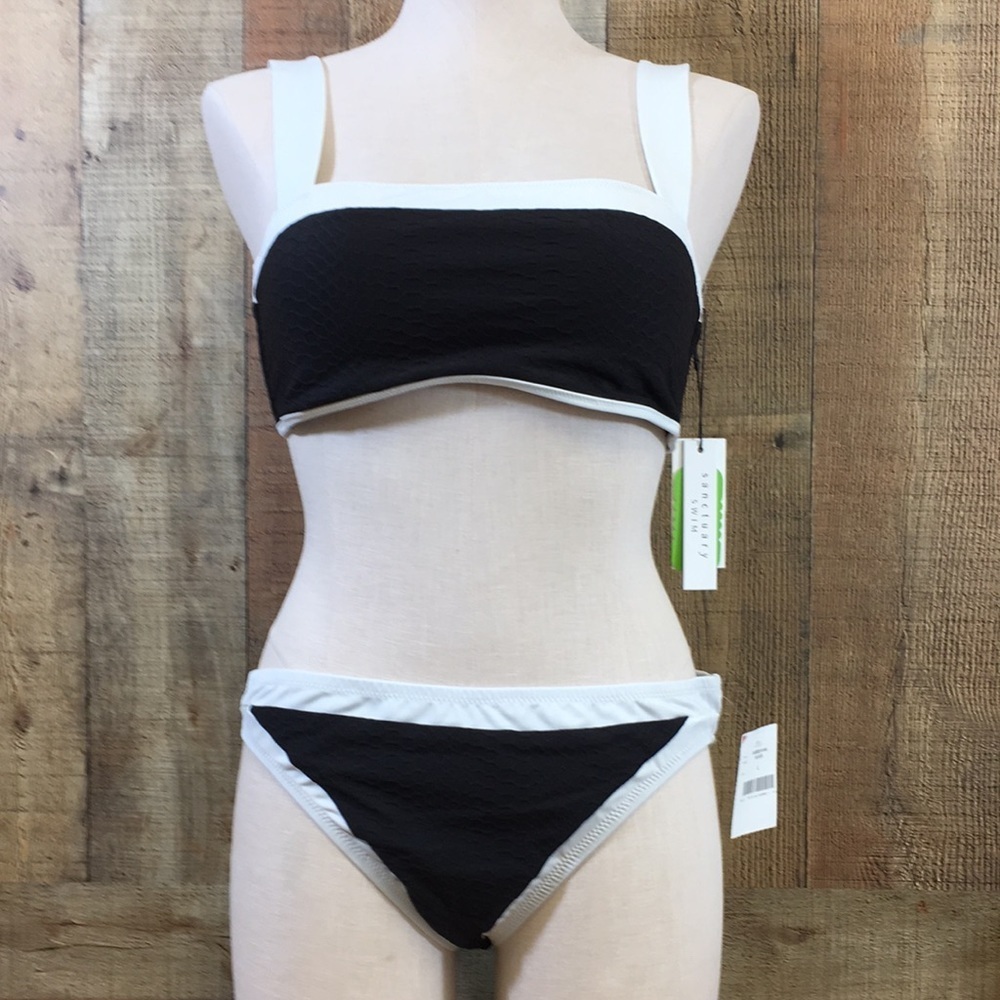 Repreve Swimsuit Womens Large‎ Black White Two Piece Swimwear Summer